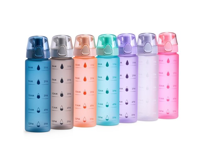 Garrafa Personalizada De Plstico Com Ala E Marcador De Horrio Com Capacidade De 700ml