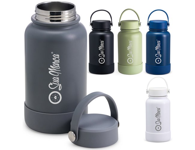 Garrafa Trmica Personalizada De Ao Inox E Base De Silicone 700ml