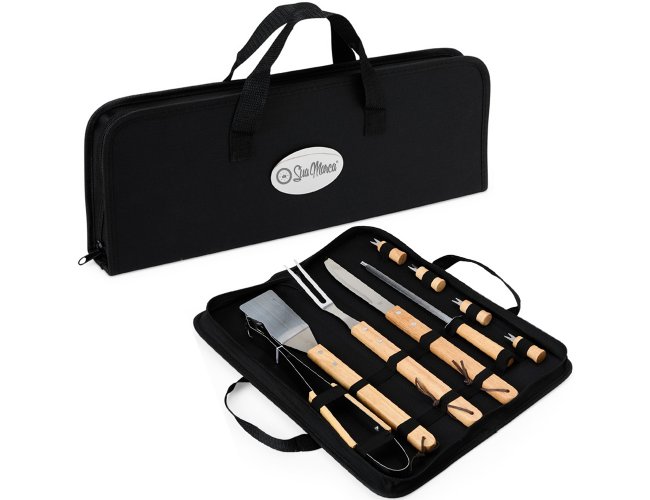 Kit Churrasco Personalizado Com 9 Peas E Estojo De Nylon