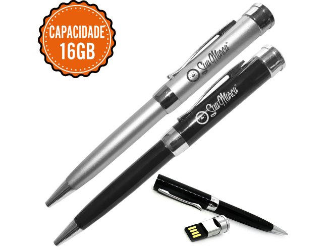 Caneta Pen Drive Personalizada De Metal Com Capacidade De 16GB ELEGANCE