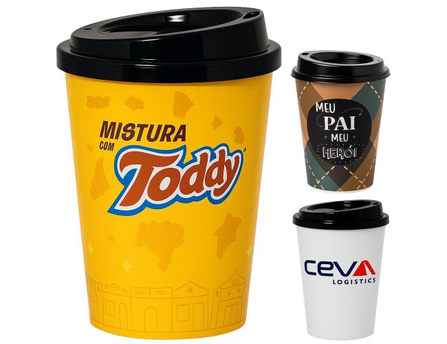 Copo Personalizado Com Tampa 350ml In Mold GV018