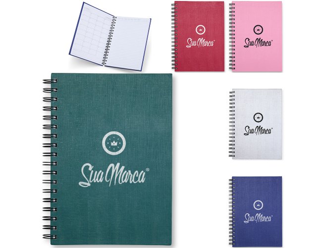 Caderno Personalizado Capa De Linho XV15231