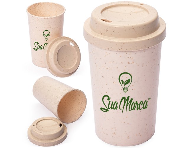 Copo Personalizado de Fibra de Arroz 350ml XV15245