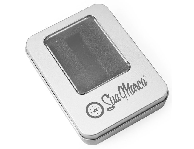 Estojo para pen drive de inox personalizado