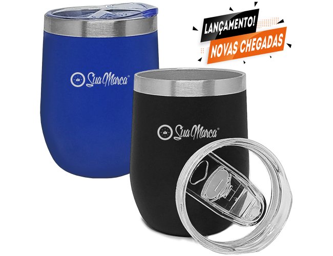 Copo Trmico Personalizado De Ao Inox E Tampa De Plstico 350ml