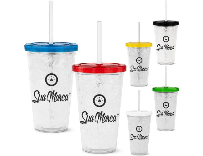 Copo Personalizado Gel Com Tampa de 540ml GV036