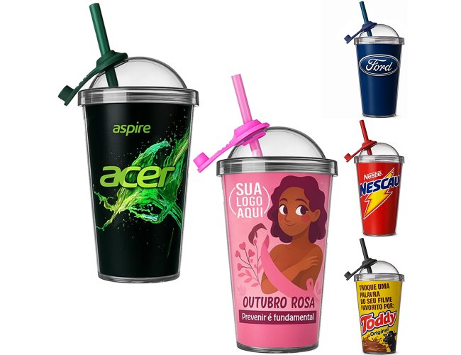 Copo Personalizado Com Tampa Bola de 540ml GV038