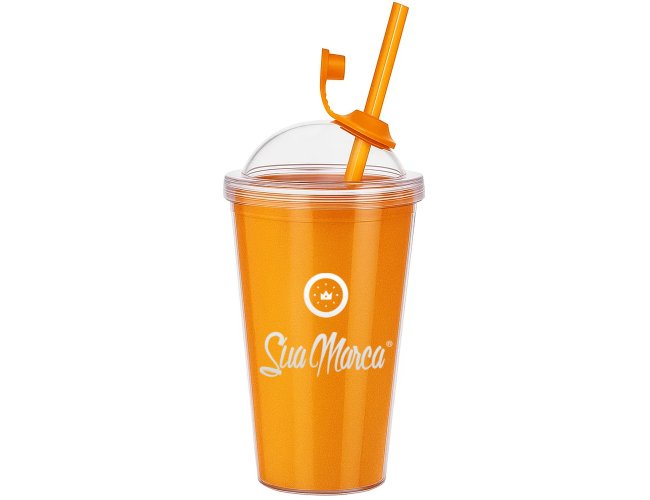 Copo Personalizado Gliter EVA Com Tampa Bola 540ml GV040