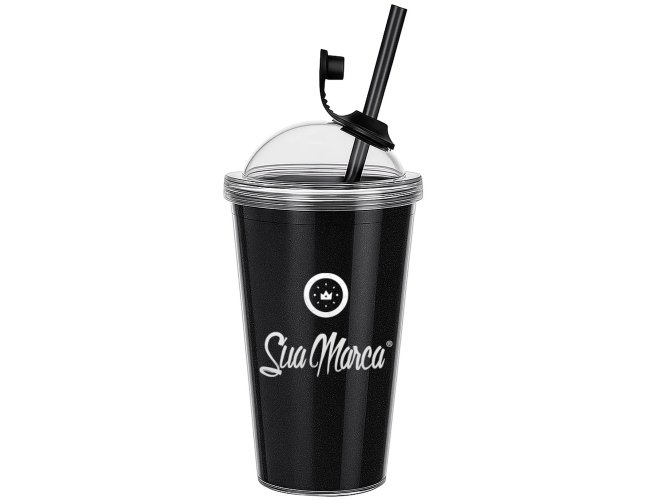 Copo Personalizado Gliter EVA Com Tampa Bola 540ml GV040