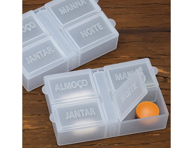 Porta Comprimido Com 4 Compartimentos GV041