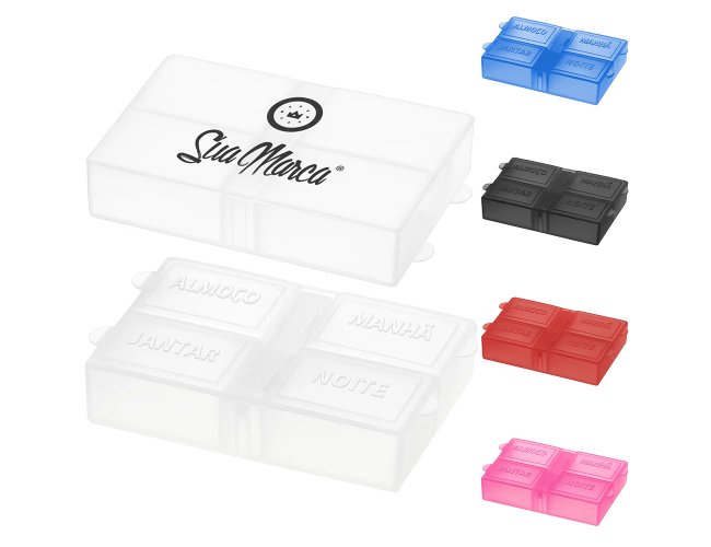 Porta Comprimido Com 4 Compartimentos GV041