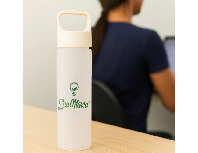 Garrafa Personalizada Tampa Fibra de Arroz 700ml GV056
