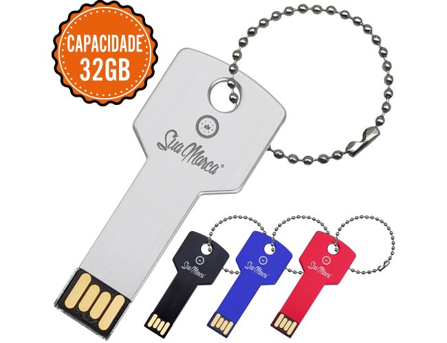 Pen Drive Personalizado Com Formato De Chave Em Metal E Capacidade De 32GB