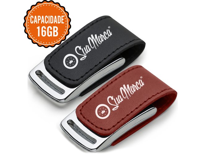 Pen Drive Personalizado De Metal Com Fivela De Couro Sinttico E Capacidade De 16GB