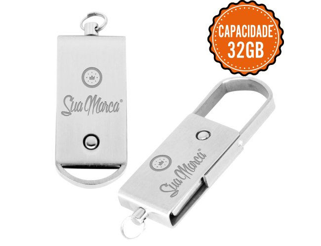 Mini Pen Drive Giratrio Personalizado De Metal Com Capacidade De 32GB