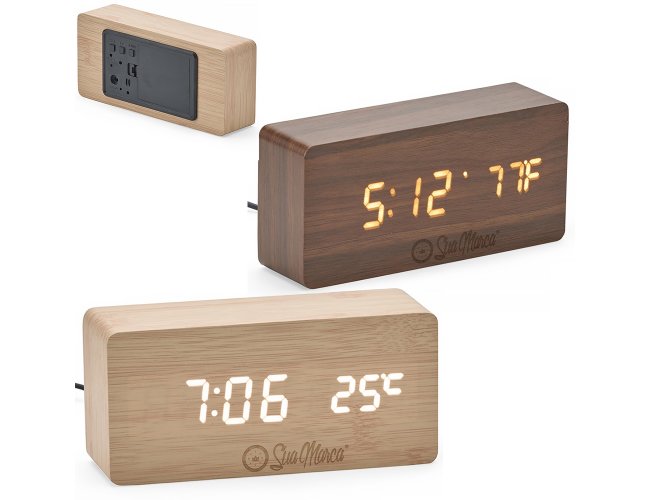 Rel�gio de Mesa Personalizado de Madeira XV18563B