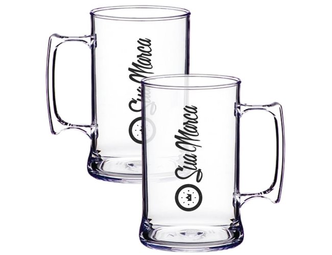 Caneca De Chopp Personalizada De Acrlico Com Capacidade De 500ml