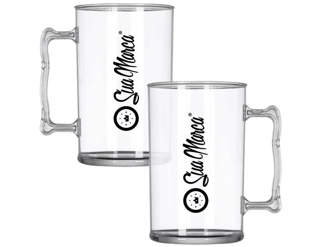 Caneca De Chopp Personalizada De Acrlico Com Capacidade De 350ml