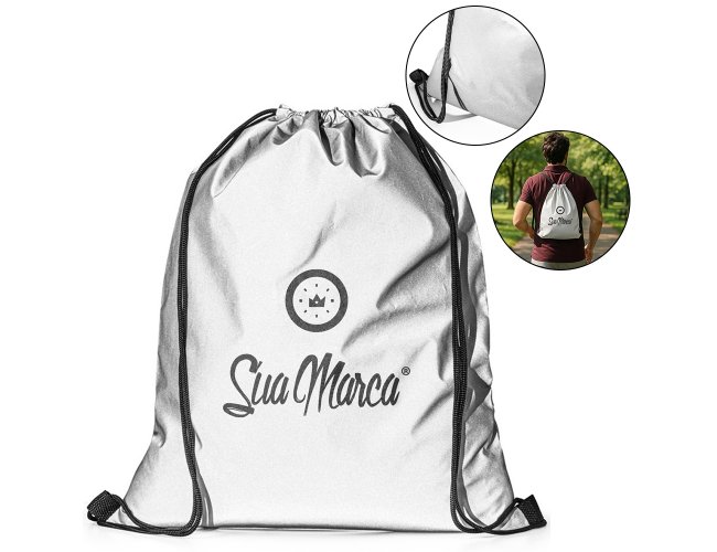 Sacola Tipo Mochila Personalizada SILVER LIGHT BAG