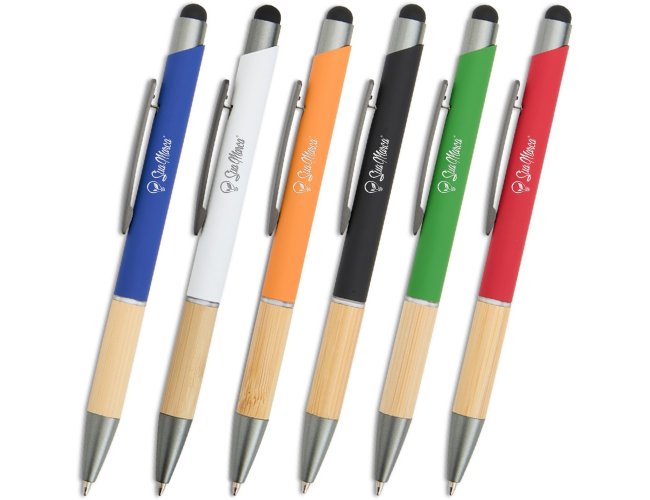 Caneta Personalizada Metal E Bambu Touch XV15011B