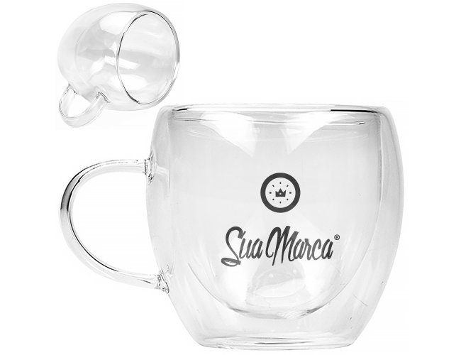 Xícara Personalizada Vidro de 80ml XV15236